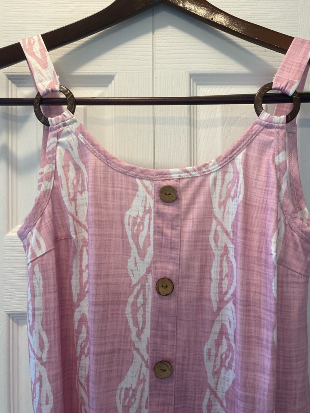 Pink Striped Button-Front Midi Dress with Ring-Strap Detail - Picture 2 of 7
